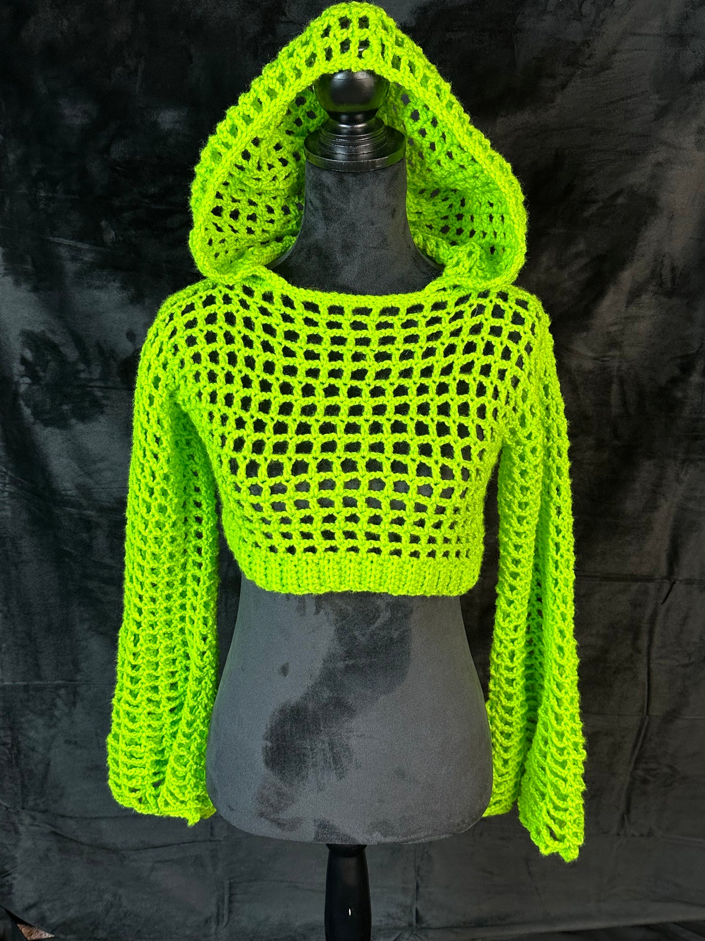 Mesh Crop Top Hoodie