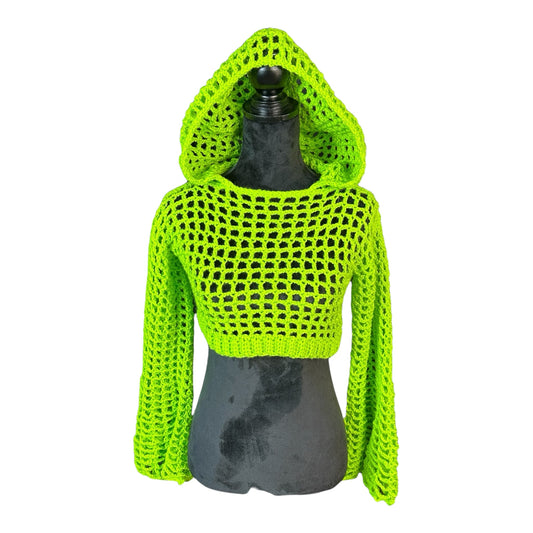 Mesh Crop Top Hoodie
