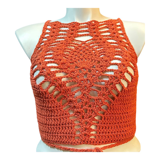 Pineapple Crochet Halter Top