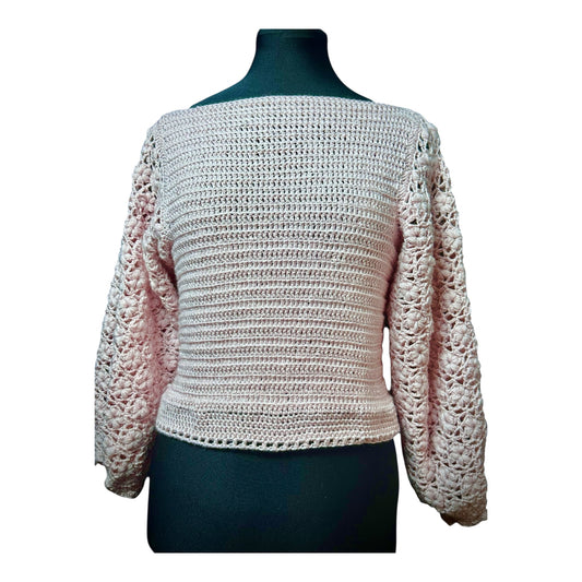 Flower Puff Sleeve Sweater