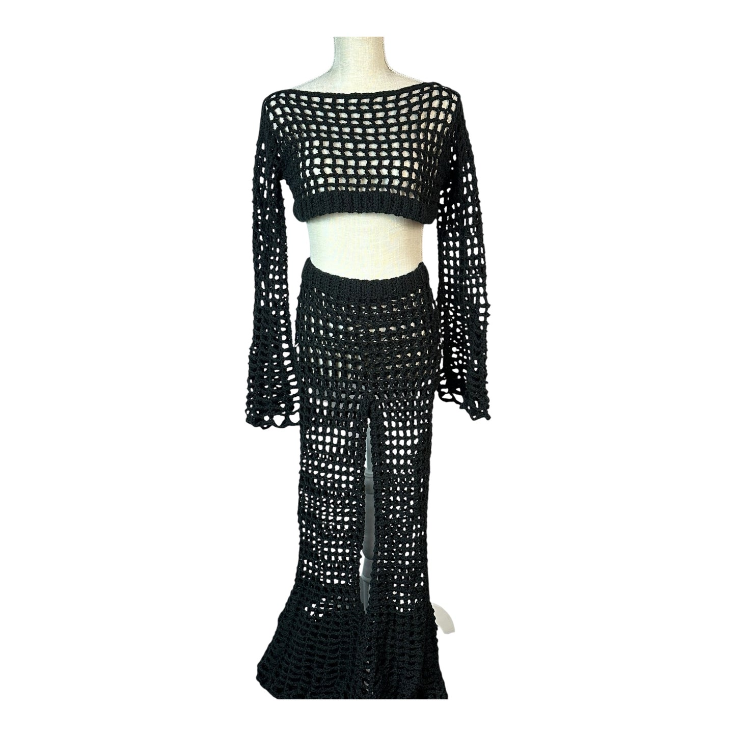 Mesh Bell Bottom Pants
