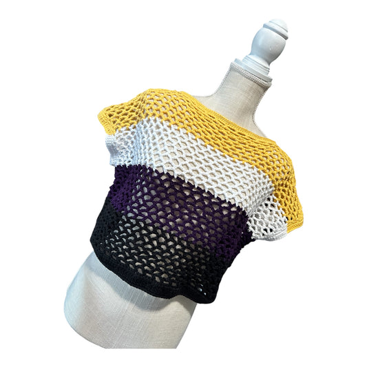 Banded Mesh Crop Top