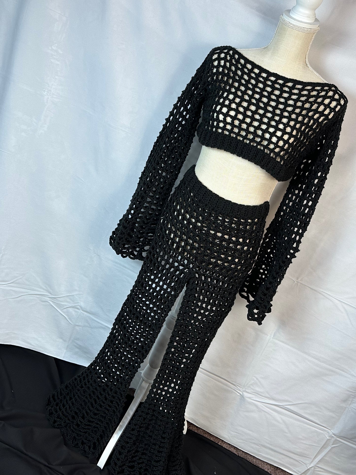 Mesh Bell Bottom Pants