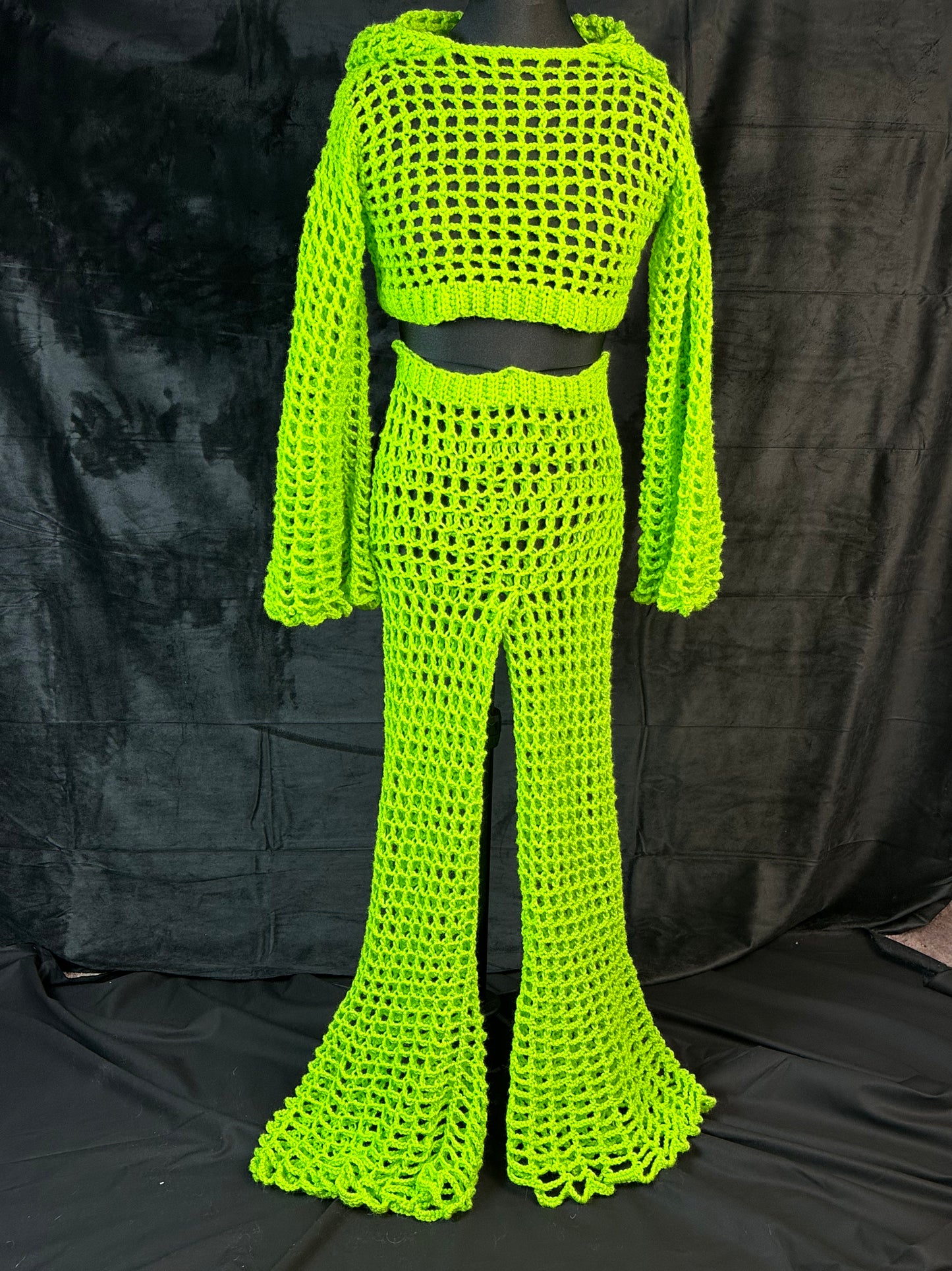 Mesh Bell Bottom Pants